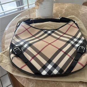 Burberry Checkered Shoulder Bag in Beige and Black